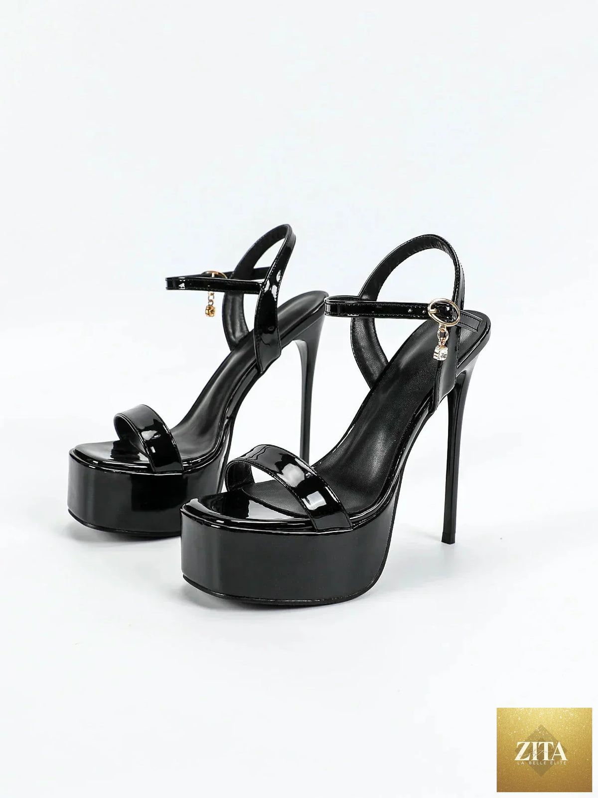 Zita La Belle Elite women's high-heeled sandals with 15cm thin heels, waterproof platform, one-button strap, stylish sexy shoes