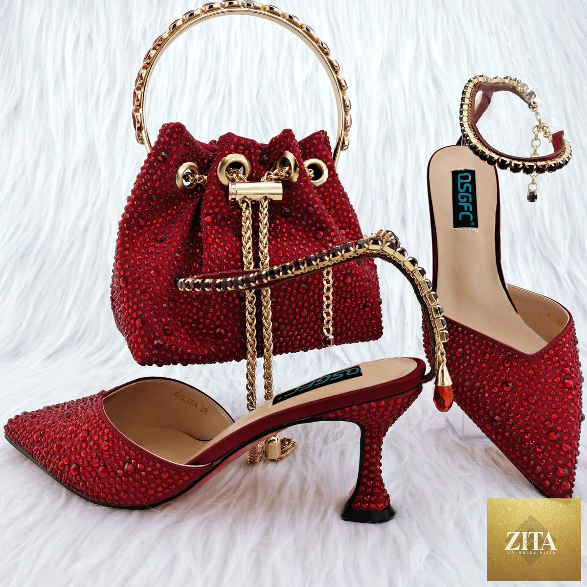 Elegant shoes and bag set by EdleessFashion, featuring luxurious design and stylish accessories for a sophisticated look.