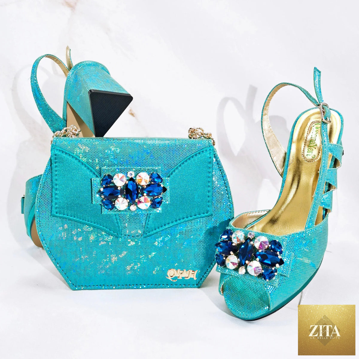 Elegant Italian shoes and matching luxury bag set by EdleessFashion, featuring stylish design and high-quality materials.