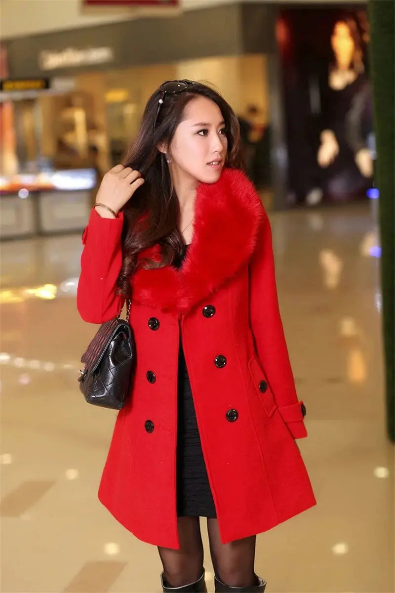 Korean Fashion Women Casual Loose Woolen Coat Elegant and Chic Solid Outerwear Long Overcoat with Belted Female Warm Cloak ZITA LA BELLE ÉLITE