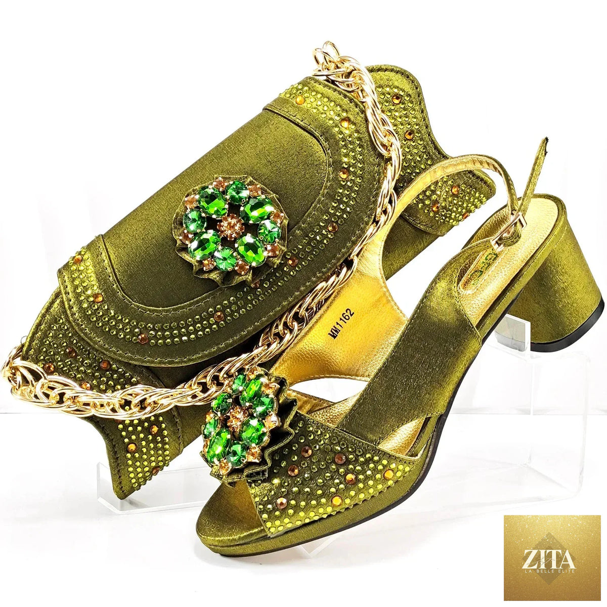 Elegant wedding shoes and matching bag set by EdleessFashion, featuring luxurious design and intricate detailing.