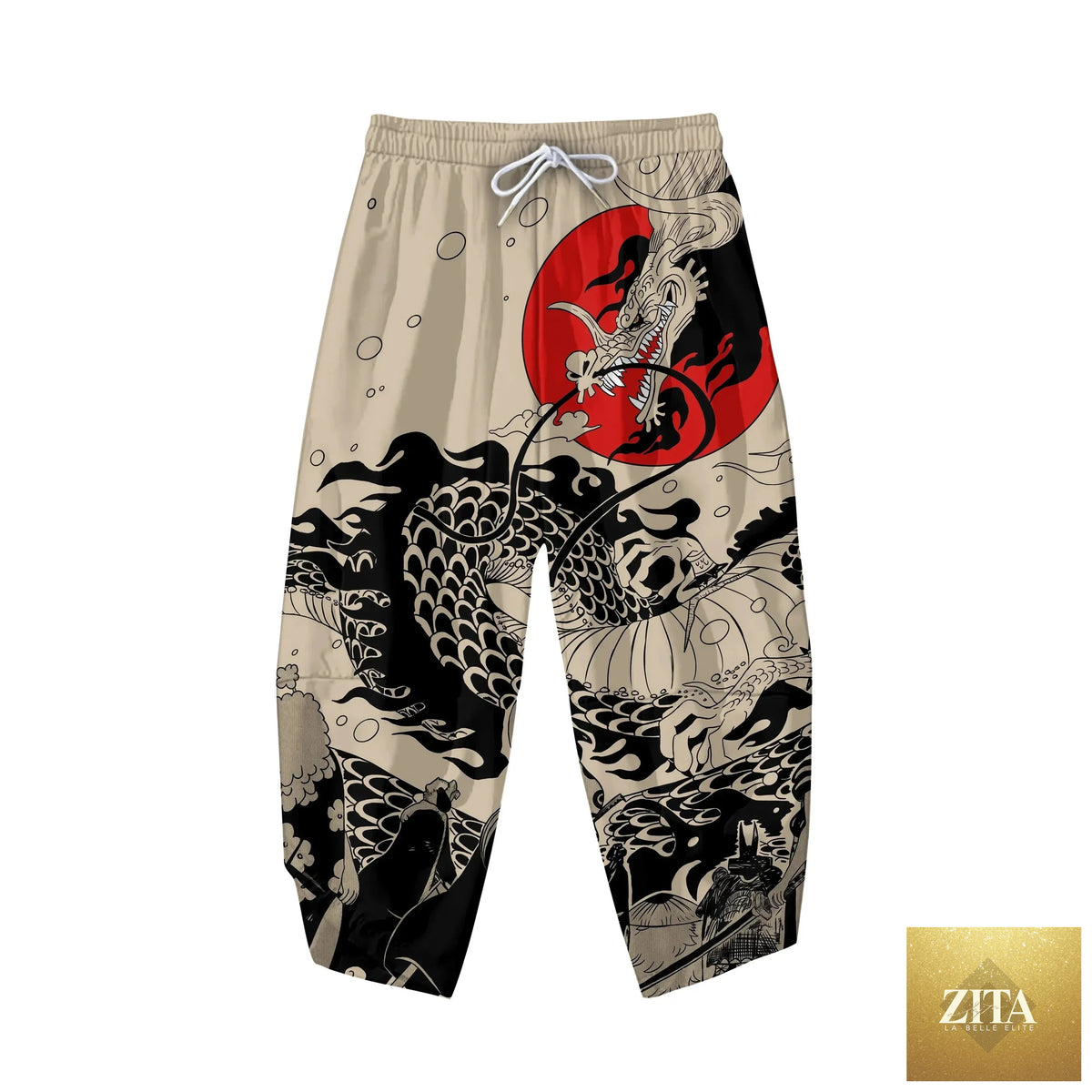 Japanese anime dragon print haori yukata, streetwear style by FitiqueFit, featuring vibrant dragon design on lightweight fabric.