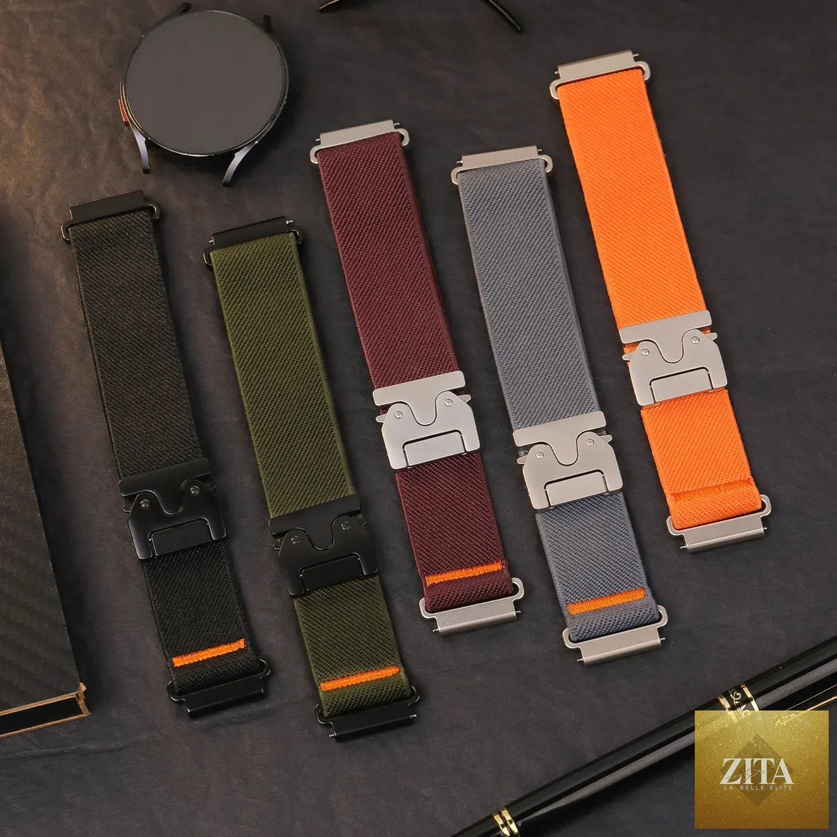 Nylon parachute style watch band by BandsCo Straps, durable fabric strap with secure buckle for COROS watch.