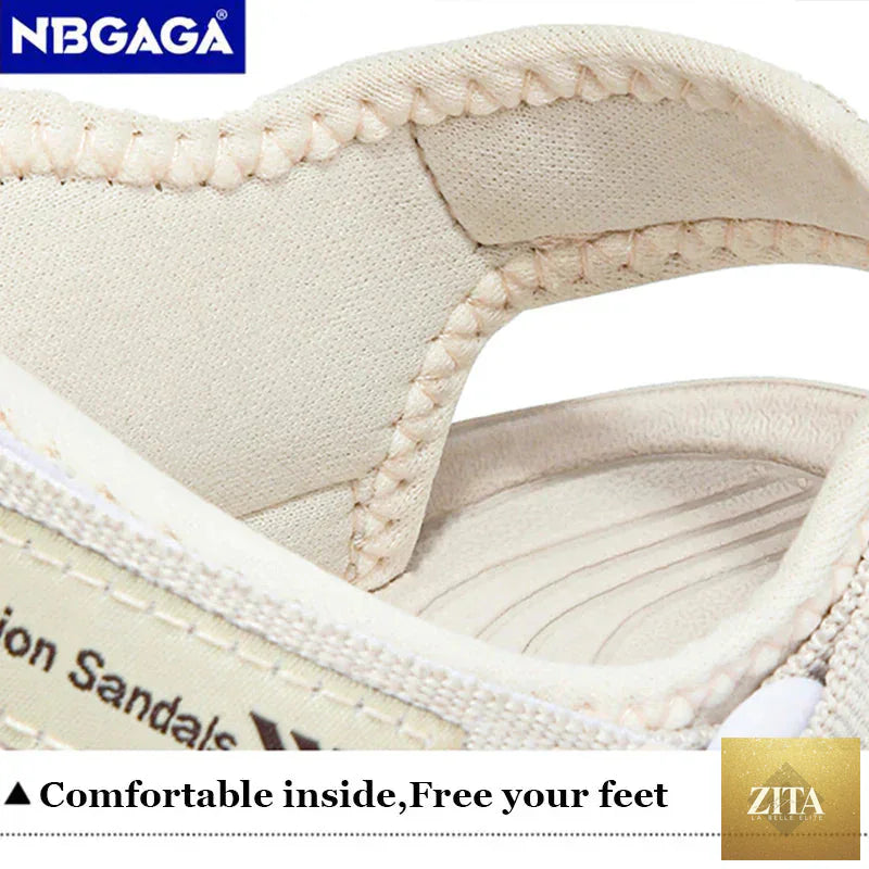 Zita La Belle Elite women's flat summer sandals with simple design, ideal for beach, outdoor, casual, and sport wear.