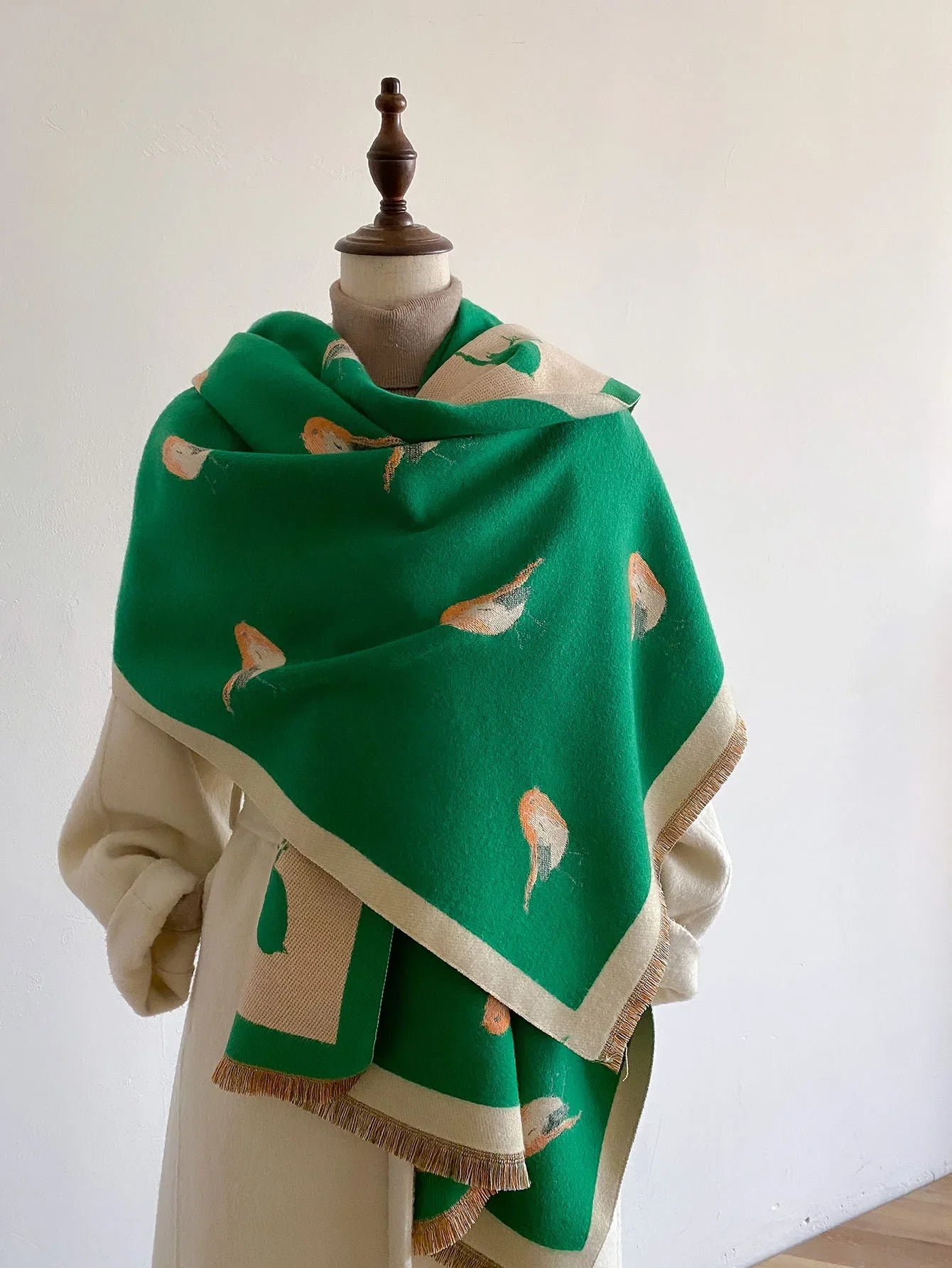 Thick Cashmere Blanket Scarf Women Warm Pashmina Shawl Winter Wraps