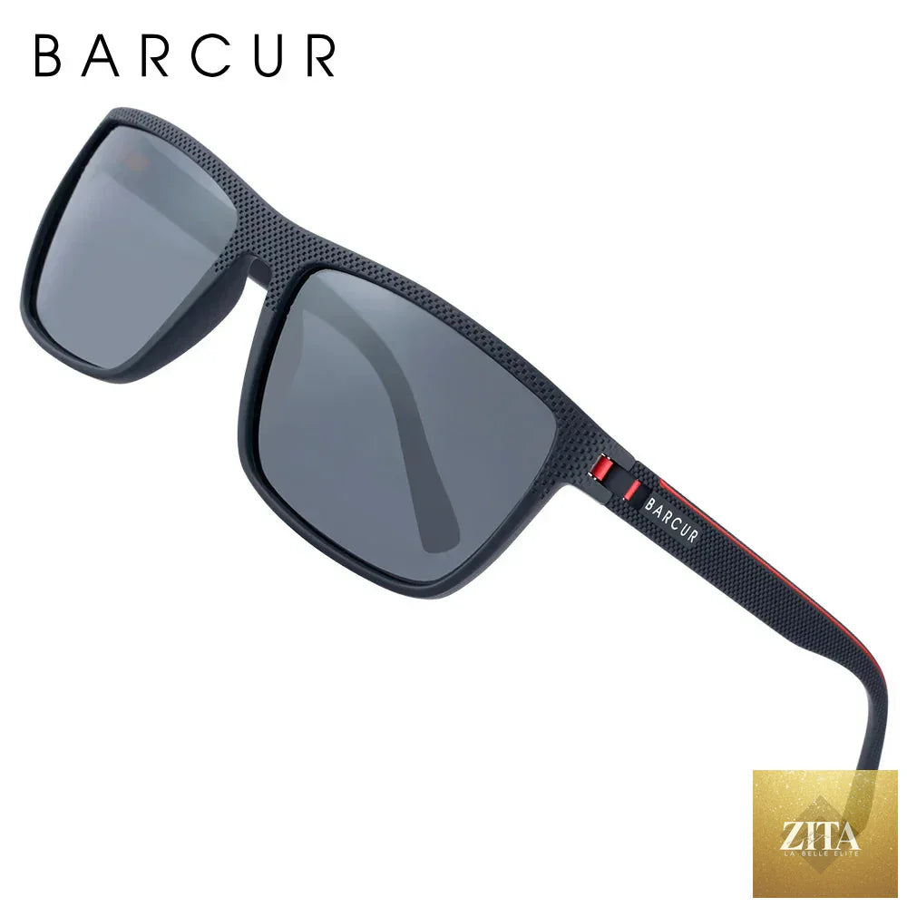 Stevvex BARCUR sports polarized sunglasses for men, lightweight TR90 square design with UV400 protection, ideal for fishing and travel.