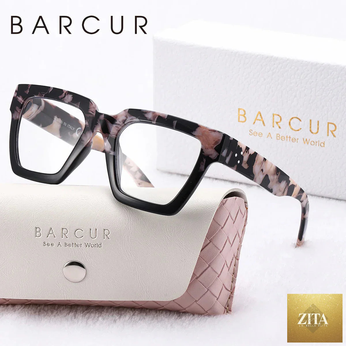 Stevvex pink fashion reading glasses with square thick frames, lightweight blue light blocking eyewear for women and men.