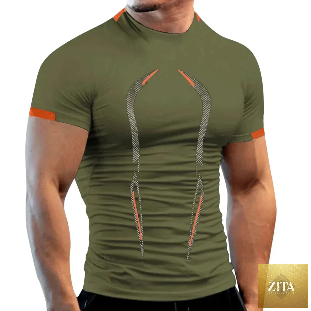 Mandotos men's summer breathable T-shirt with quick-drying fabric, suitable for jogging, running, and fitness training.