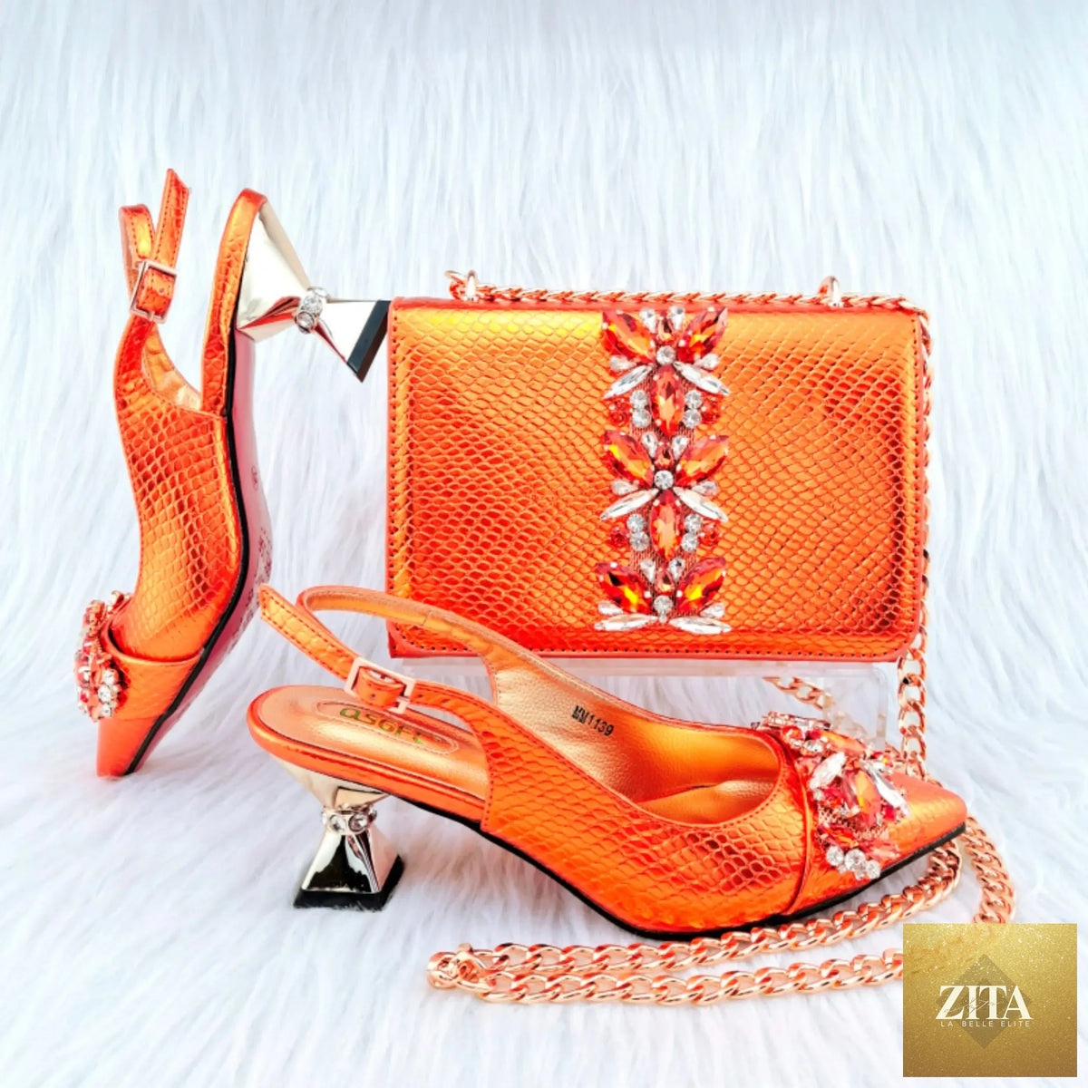 Luxurious matching shoes and bag set by EdleessFashion, featuring stylish designs perfect for elegant occasions.