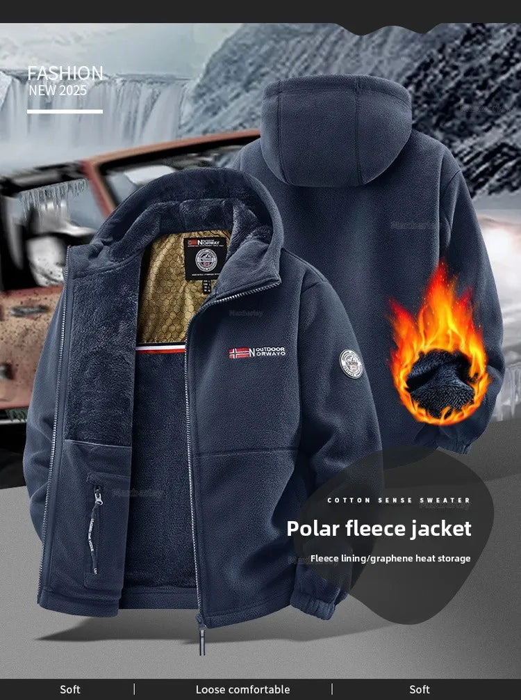 Maxbarley Winter Sportswear Set Mens Retro Training Thick Fleece Jacket + Pants Two Piece Set Casual Ski Running Tracksuit Suit ZITA LA BELLE ÉLITE