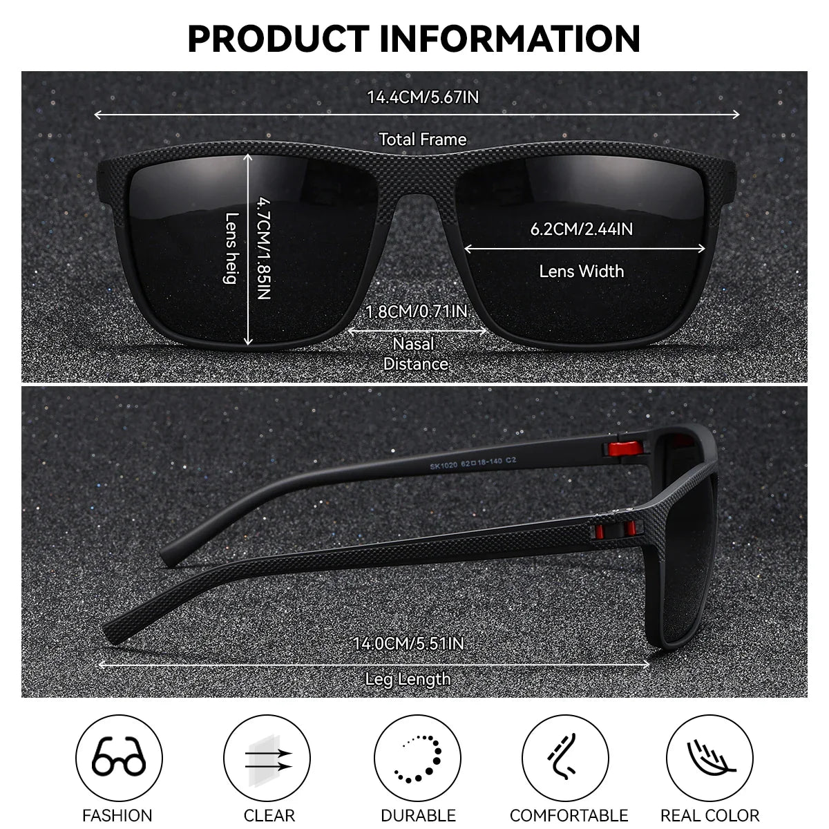 Stevvex BARCUR trendy white and pink polarized square sunglasses for women, lightweight UV protection summer eyewear