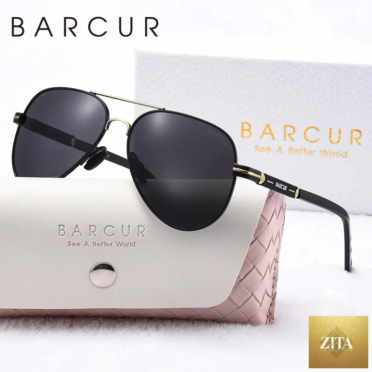 Stevvex Barcur oversized polarized sunglasses for women with elliptical metal frame and UV400 protection, ideal for summer outdoor wear.