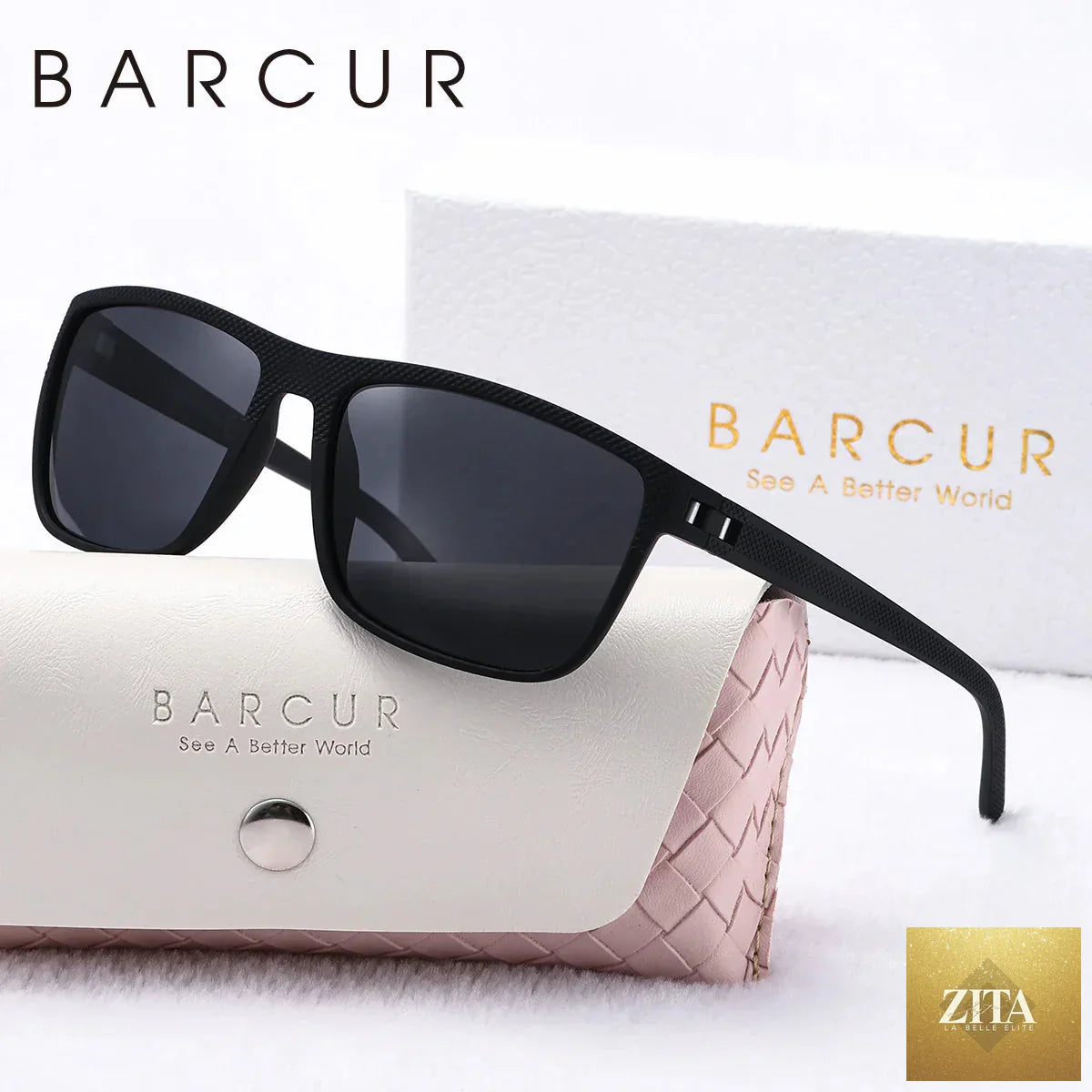 Stevvex women's white and pink polarized sunglasses with square frames, lightweight design, offering UVA & UVB protection for summer.