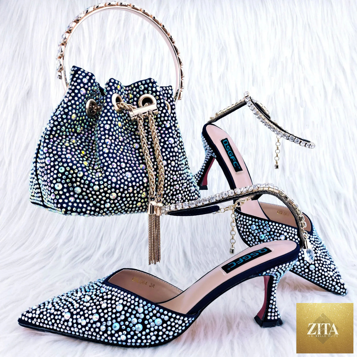 Luxurious shoes and bag set by EdleessFashion, featuring elegant design and high-quality materials for stylish occasions.