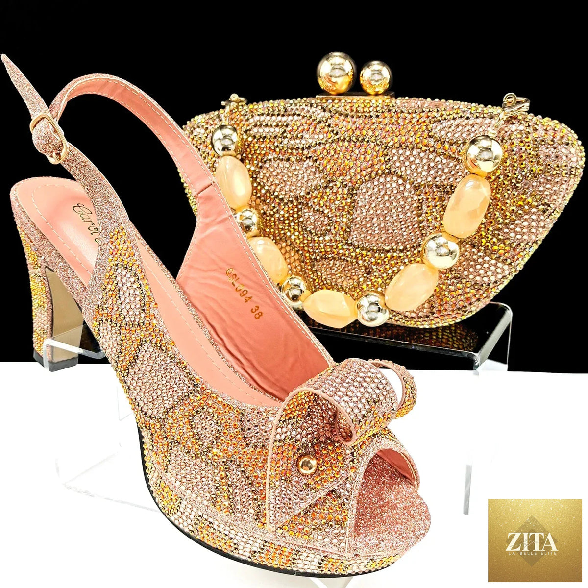 Elegant Italian shoe and bag set by EdleessFashion featuring luxurious leather shoes and matching handbag.