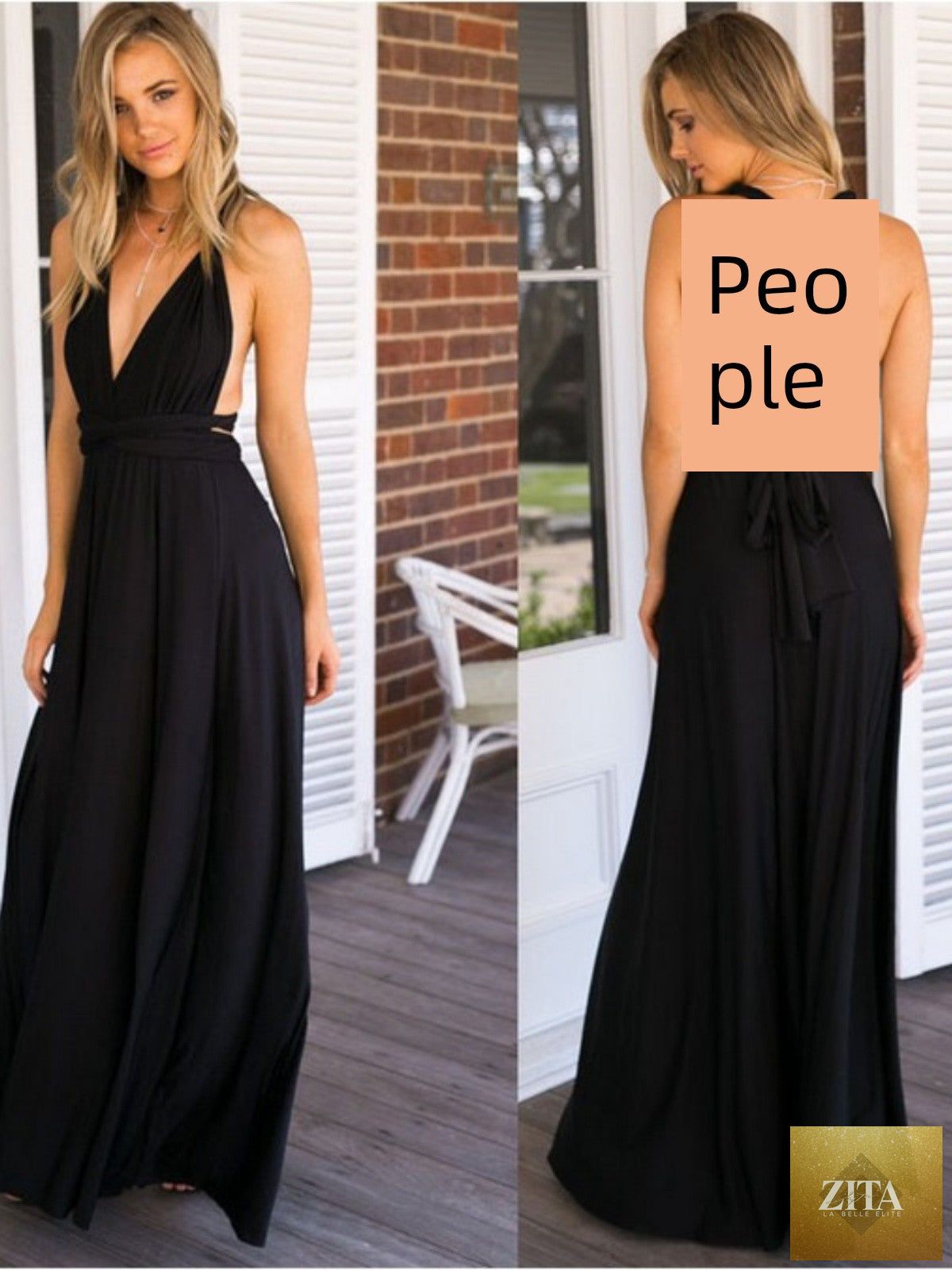 Elegant women’s red evening dress with multi-rope bandage design, long length, perfect for formal occasions.