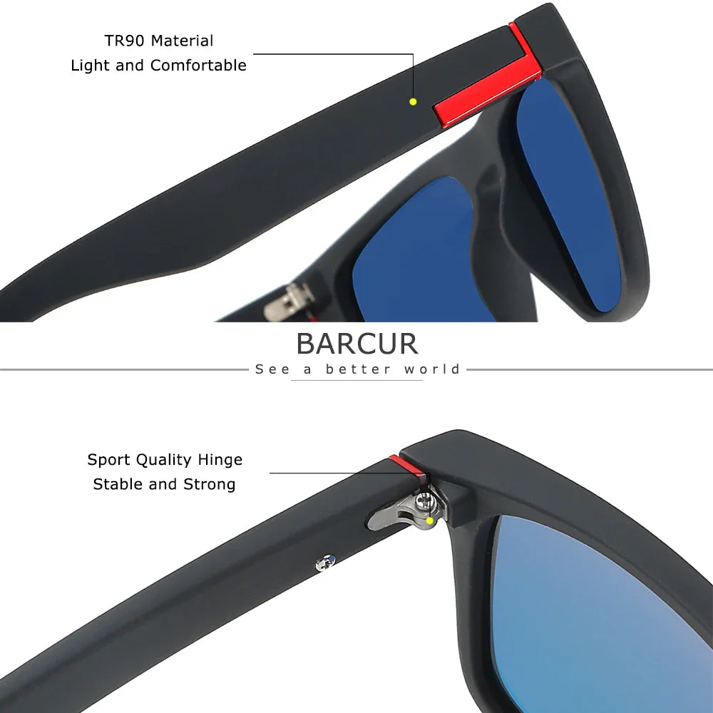 Stevvex BARCUR men's polarized driving sunglasses with UV400 protection, lightweight TR90 frame, anti-glare lenses, stylish summer eyewear