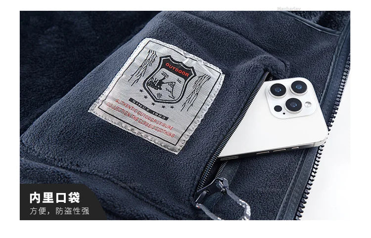 Maxbarley Winter Sportswear Set Mens Retro Training Thick Fleece Jacket + Pants Two Piece Set Casual Ski Running Tracksuit Suit ZITA LA BELLE ÉLITE