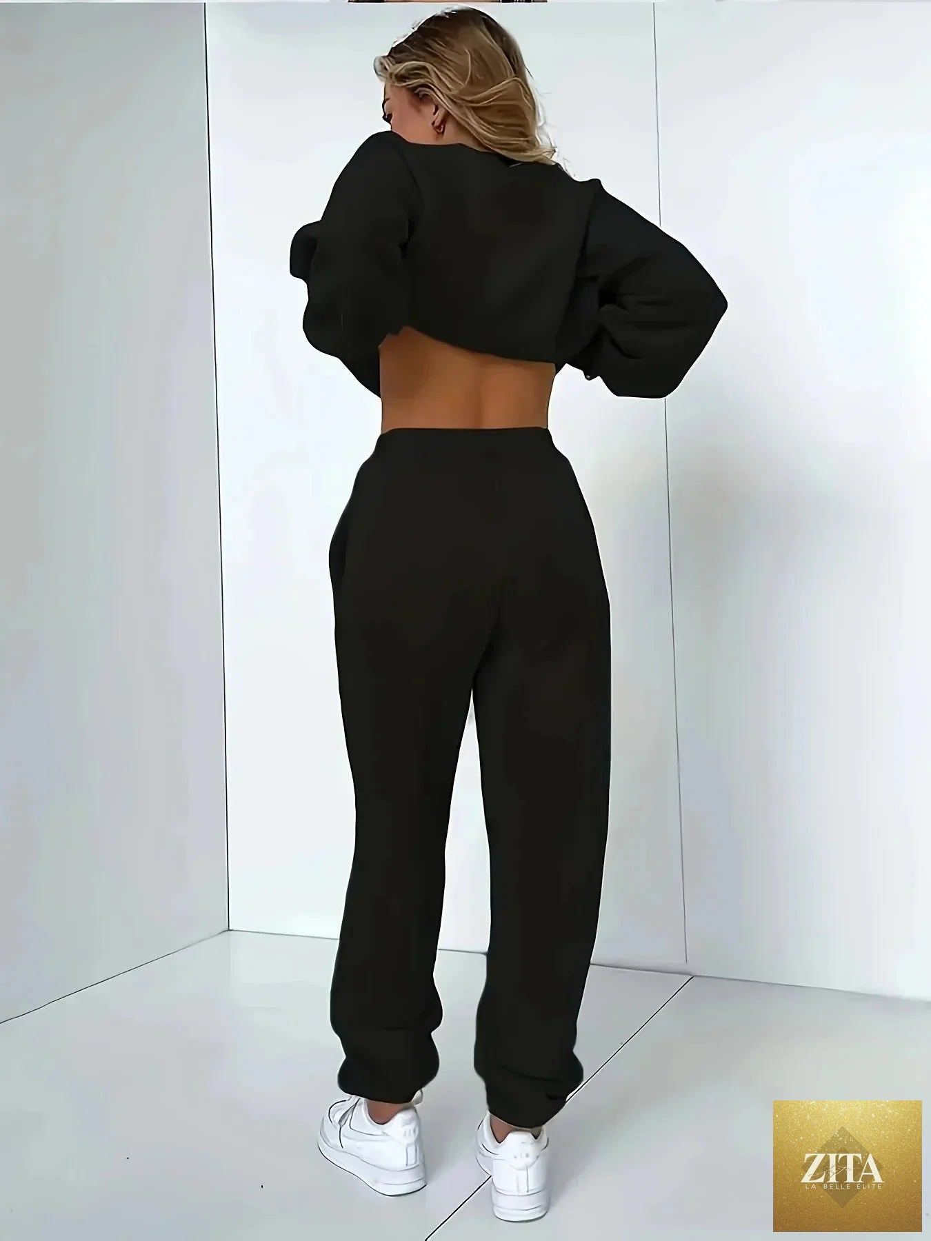 Women’s plush hoodie and pants cozy winter tracksuit by FitiqueFit, soft fleece sweater set for comfortable casual wear.