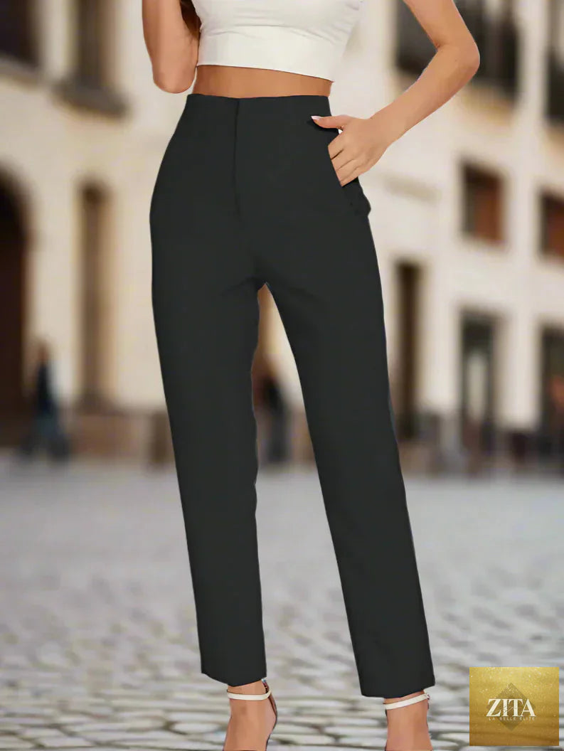 Women’s high waist slim casual trousers by Zita La Belle Elite, shown in a stylish fit and fabric in the image.