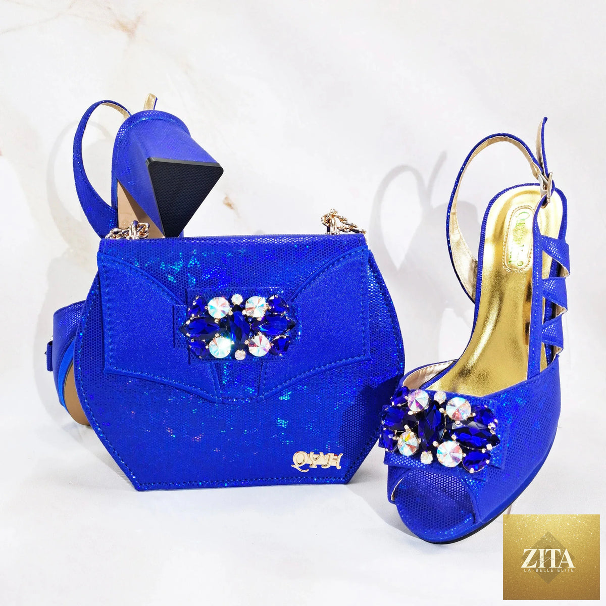 Elegant EdleessFashion Italian shoes and matching bag set with luxurious design, featuring stylish footwear and handbag.