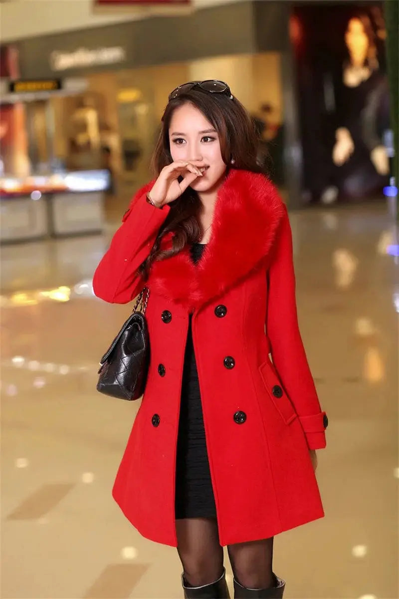 Korean Fashion Women Casual Loose Woolen Coat Elegant and Chic Solid Outerwear Long Overcoat with Belted Female Warm Cloak ZITA LA BELLE ÉLITE