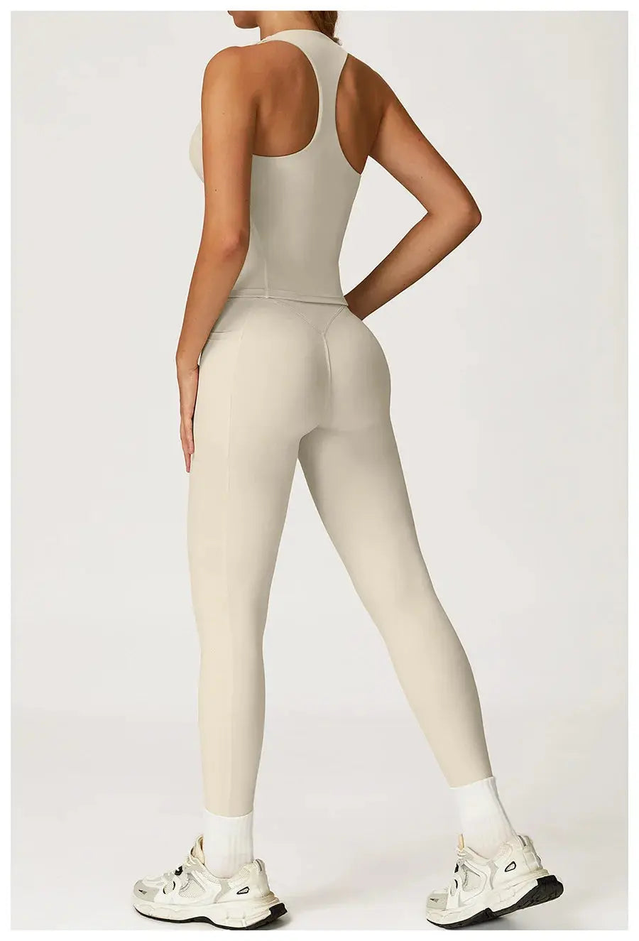 Yoga Set 2 Pieces Workout Outfits Fitness Sportswear Gym Tracksuit High Waist Leggings Sports Vest Athletic Wear Women Clothes ZITA LA BELLE ÉLITE