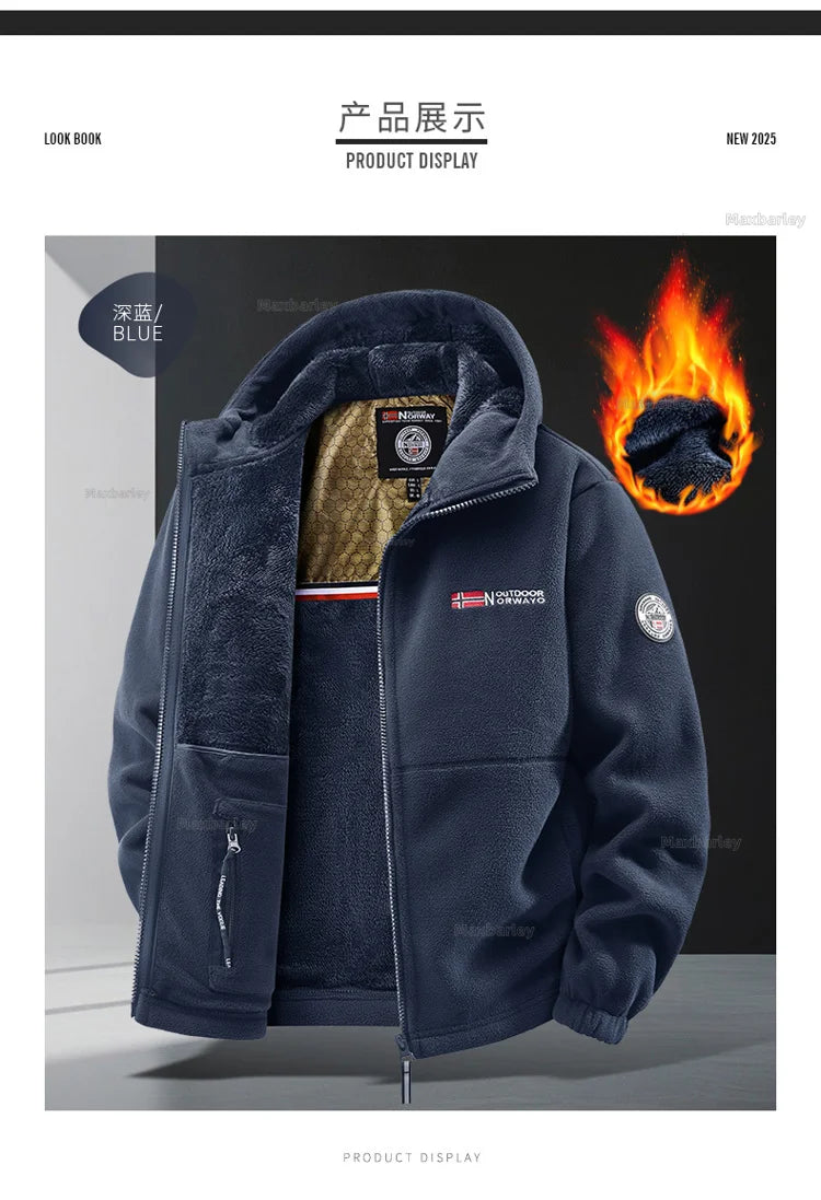 Maxbarley Winter Sportswear Set Mens Retro Training Thick Fleece Jacket + Pants Two Piece Set Casual Ski Running Tracksuit Suit ZITA LA BELLE ÉLITE