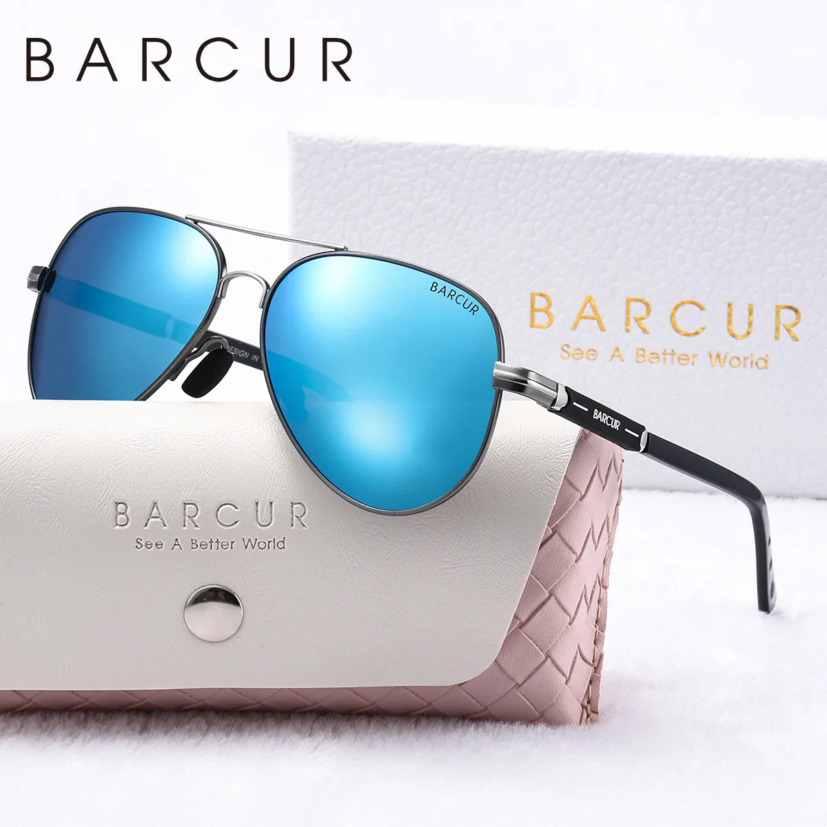 Stevvex BARCUR oversized polarized sunglasses for women with elliptical metal frame and UV400 protection, trendy summer eyewear.