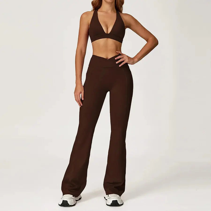 Yoga Set 2 Pieces Workout Outfits Fitness Sportswear Gym Tracksuit High Waist Leggings Sports Vest Athletic Wear Women Clothes ZITA LA BELLE ÉLITE