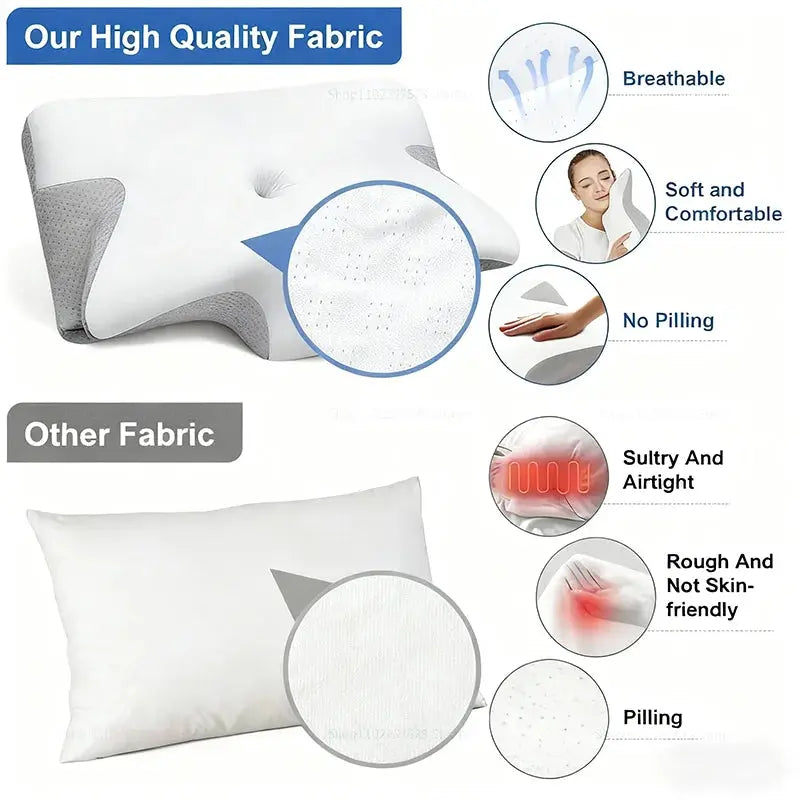 2025 Adult Side Sleeping Memory Foam Pillow Single Side Slow Rebound Cervical Vertebra Pillow Core Sleep Aid Space Cotton Pillow ZITA LA BELLE ÉLITE
