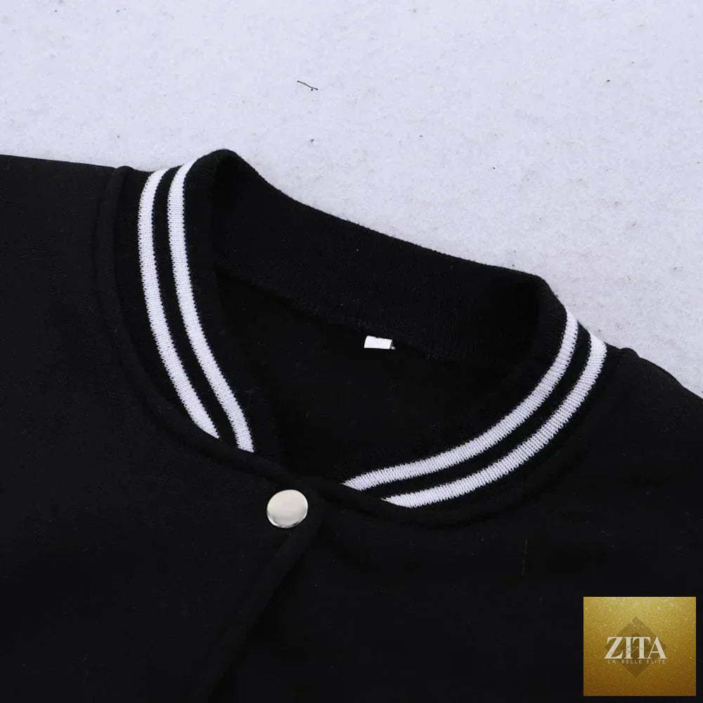 Women’s New York “23” letter printed baseball jacket by FitiqueFit, featuring a stylish design and vibrant lettering.