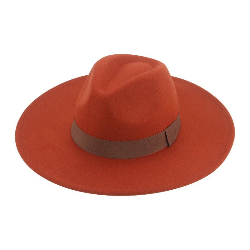 Fashionable Fedora Hats Women Wide Brim Dress Caps Women's Fedora Hats Elegant Wide Brim Fedora Hat Wedding Men Hat Warm Retro Style Belt 56-58cm