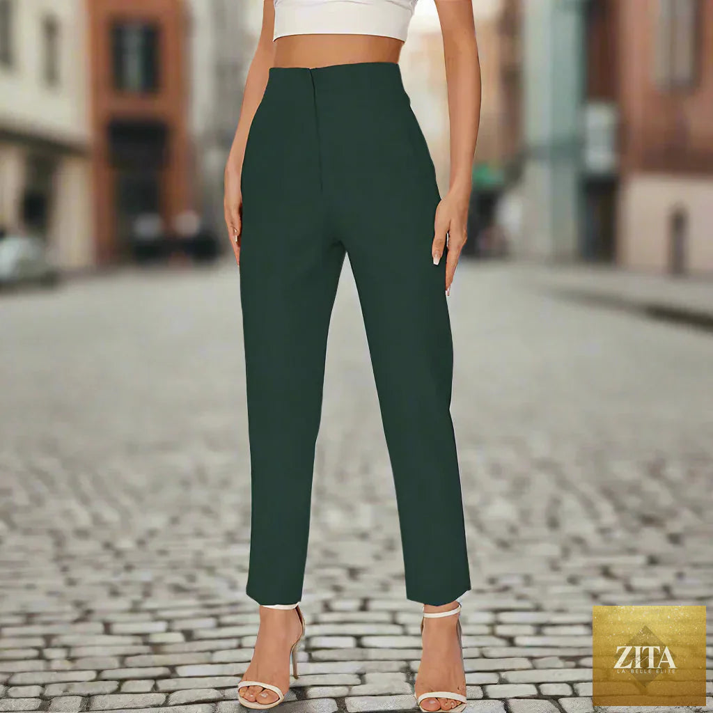 Women’s high waist slim casual trousers by Zita La Belle Elite, shown in a stylish fit and fabric suitable for everyday wear.