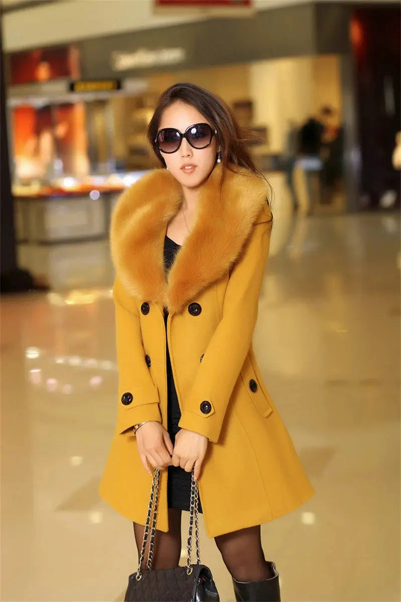 Korean Fashion Women Casual Loose Woolen Coat Elegant and Chic Solid Outerwear Long Overcoat with Belted Female Warm Cloak ZITA LA BELLE ÉLITE