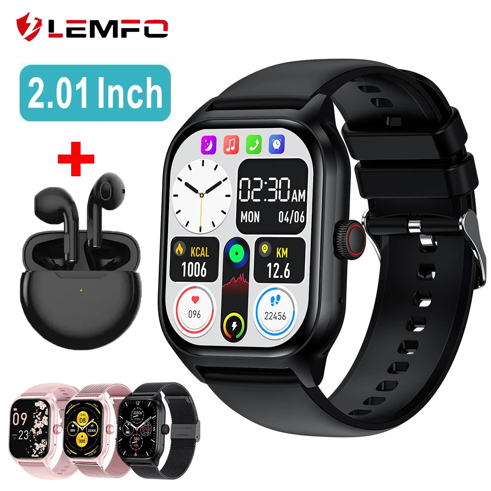 LEMFO LT10 Smart Watch 2024 Android Gift Bluetooth Call Smartwatch Pear Poppy