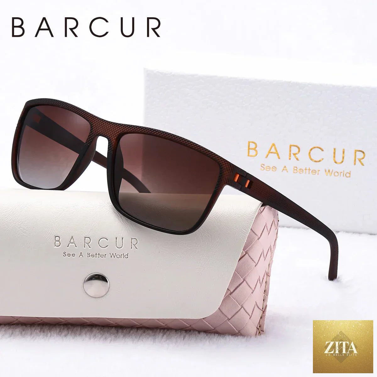 Stevvex women’s polarized white and pink square sunglasses with UVA/UVB protection, lightweight and trendy for summer.