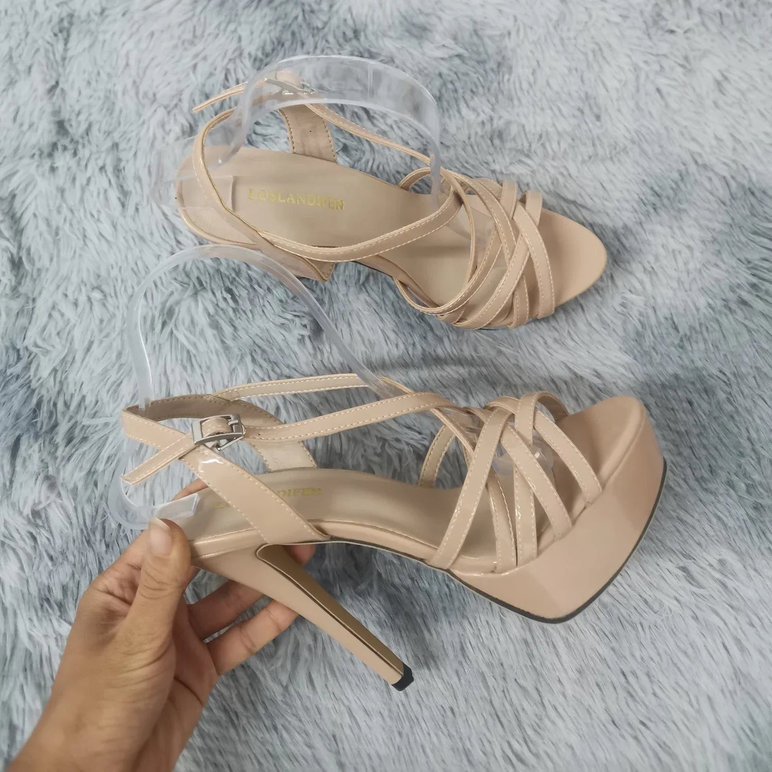 Women Sexy Sandals Platform High Heels Ankle Strap Shoes