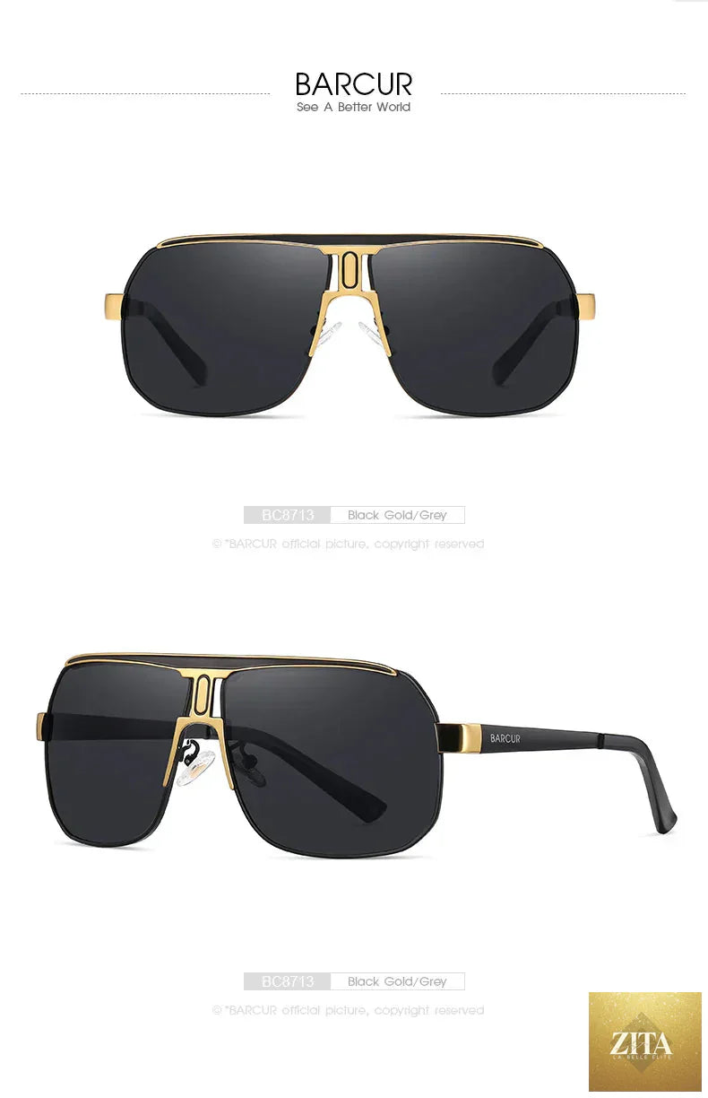 Stevvex BARCUR polarized sports sunglasses for men with gradient lenses, UV400 protection, ideal for fishing, driving, and outdoor activities.
