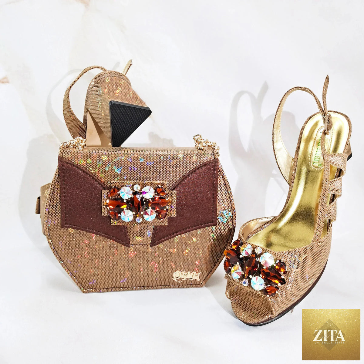 Elegant Italian shoes and matching bag set by EdleessFashion, showcasing luxurious design and sophisticated style.