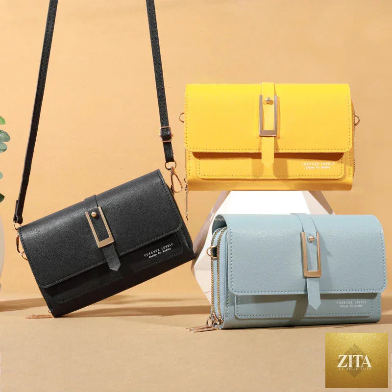 Small SMinvite LLC crossbody shoulder bag for women, soft material, compact size, with space for cells and cards.