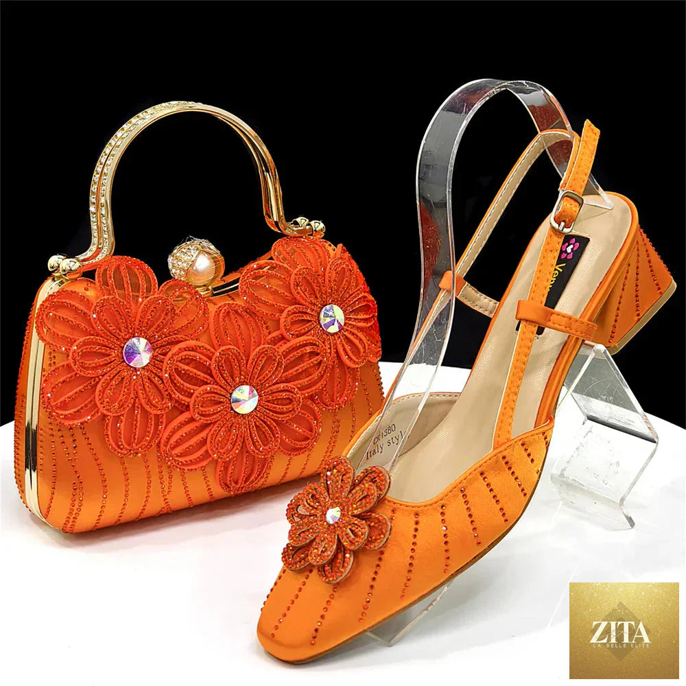 Elegant Italian women's heels and clutch bag set by EdleessFashion, featuring luxurious design and stylish accessories.