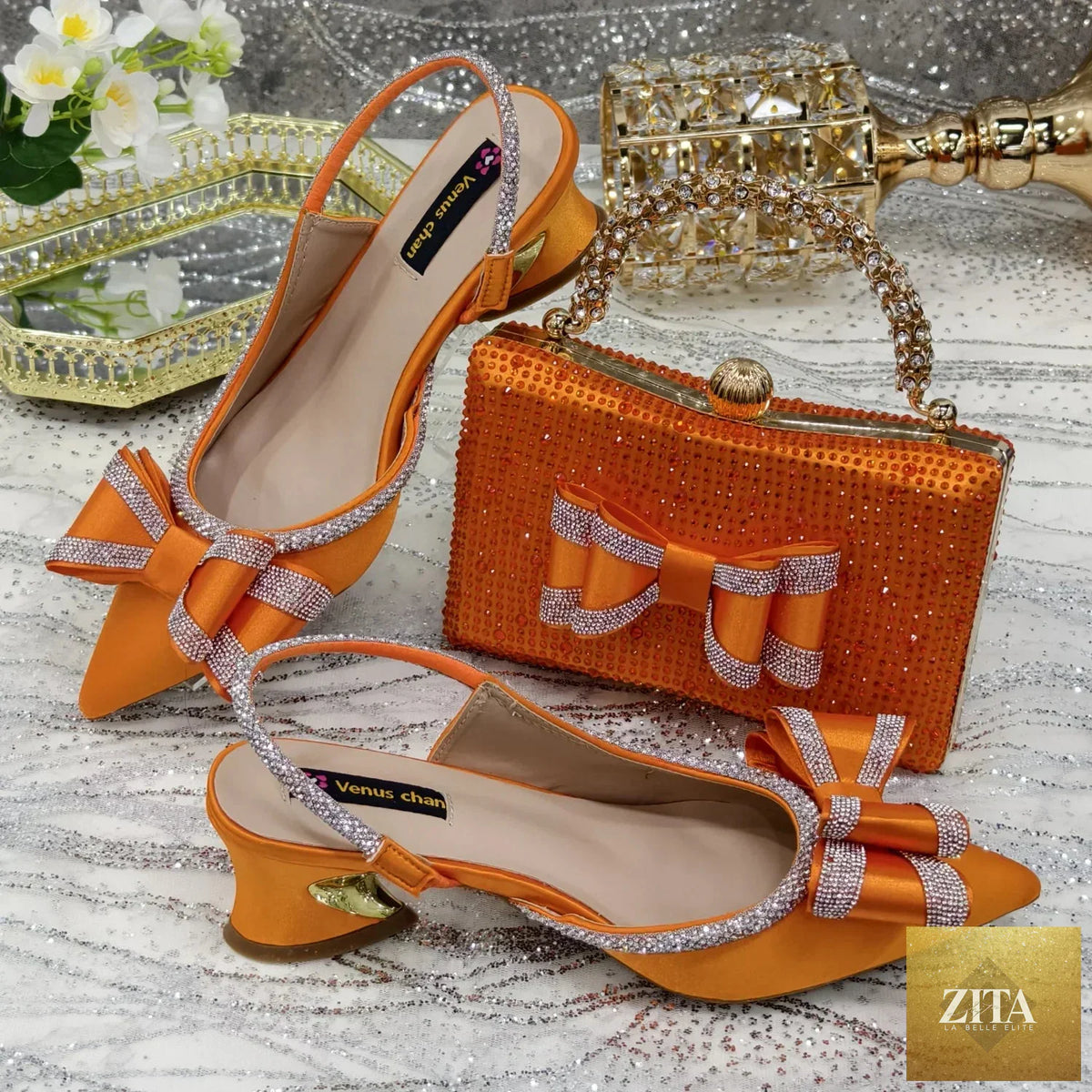 Elegant Italian ladies shoes and matching bag set by EdleessFashion, featuring luxurious design and stylish accessories.
