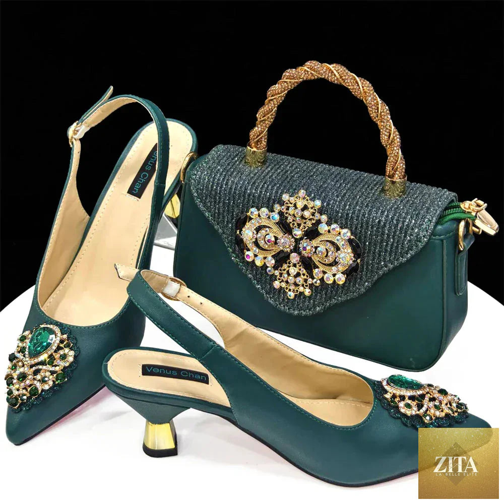 Elegant ladies shoes and matching bags set by EdleessFashion, featuring luxurious design and high-quality materials.