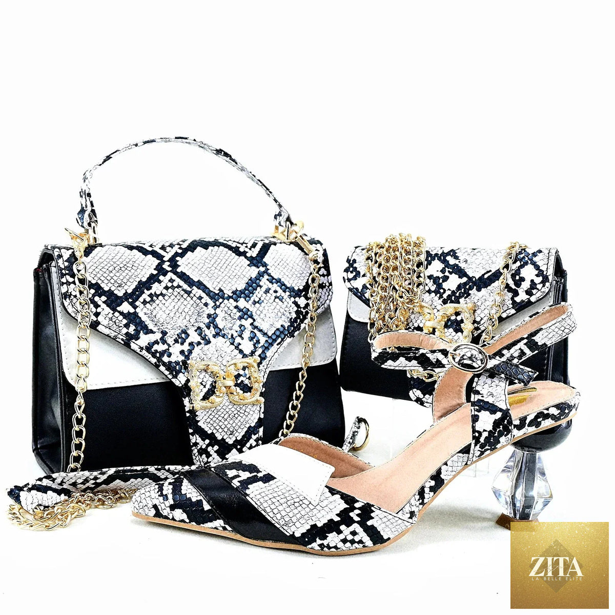 Luxury shoes and matching bag set by EdleessFashion, featuring elegant design and coordinated accessories for sophisticated style.