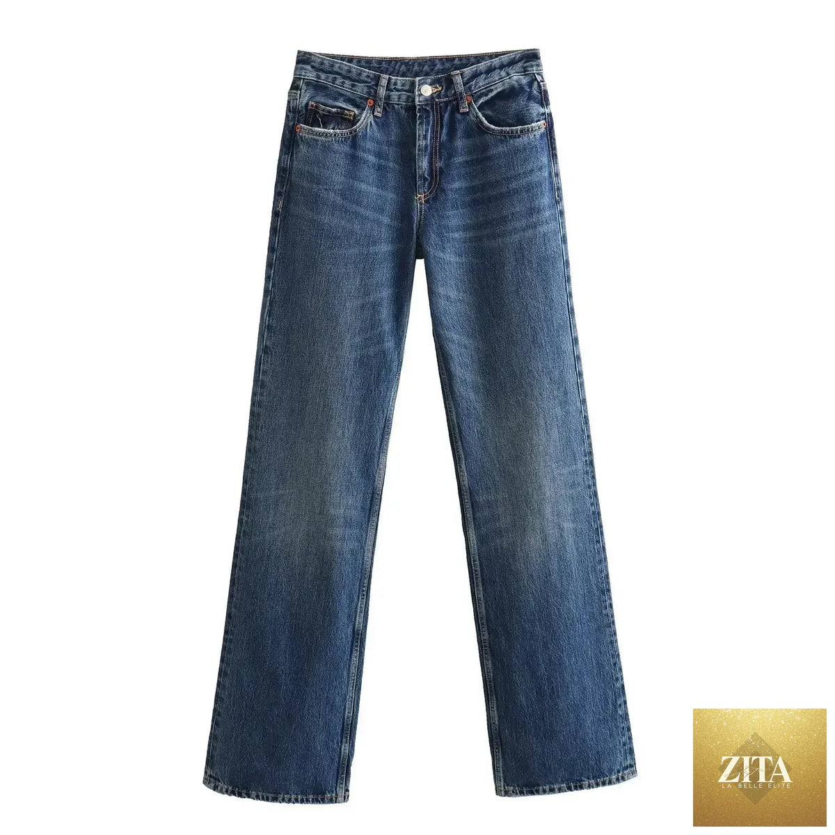 Women's Y2K high waist straight leg jeans by SHOMICOBOUTIQUE, shown in denim with classic fit and clean finish.