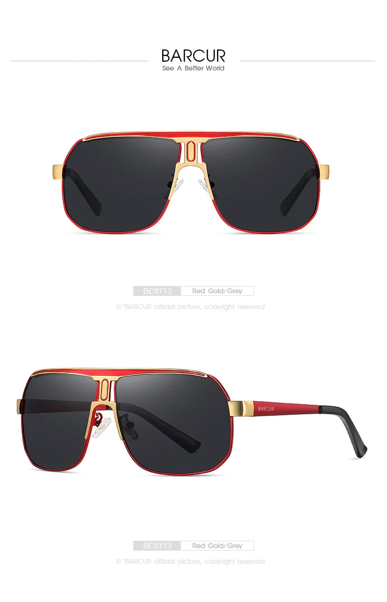 Stevvex BARCUR polarized sports sunglasses for men with gradient lenses, UV400 protection, ideal for fishing, driving, and outdoor activities.