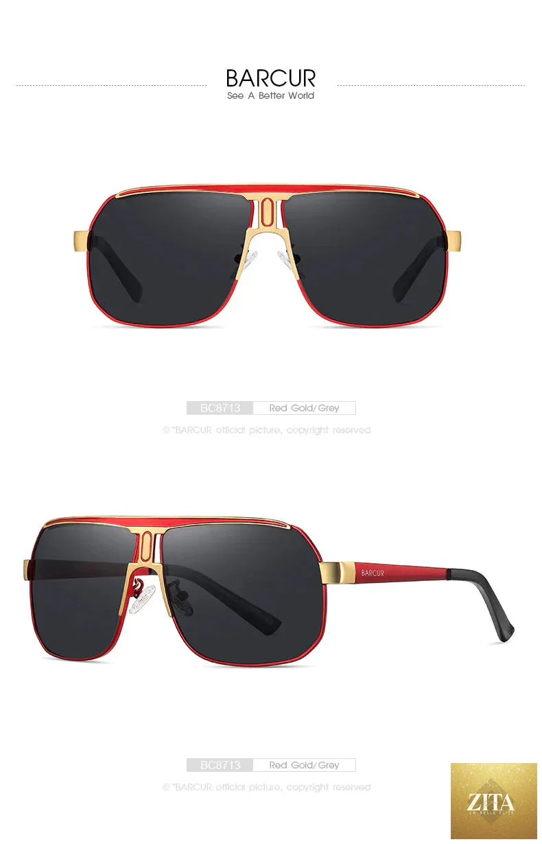 Stevvex BARCUR polarized sports sunglasses for men with gradient lenses, UV400 protection, ideal for fishing, driving, and hiking.