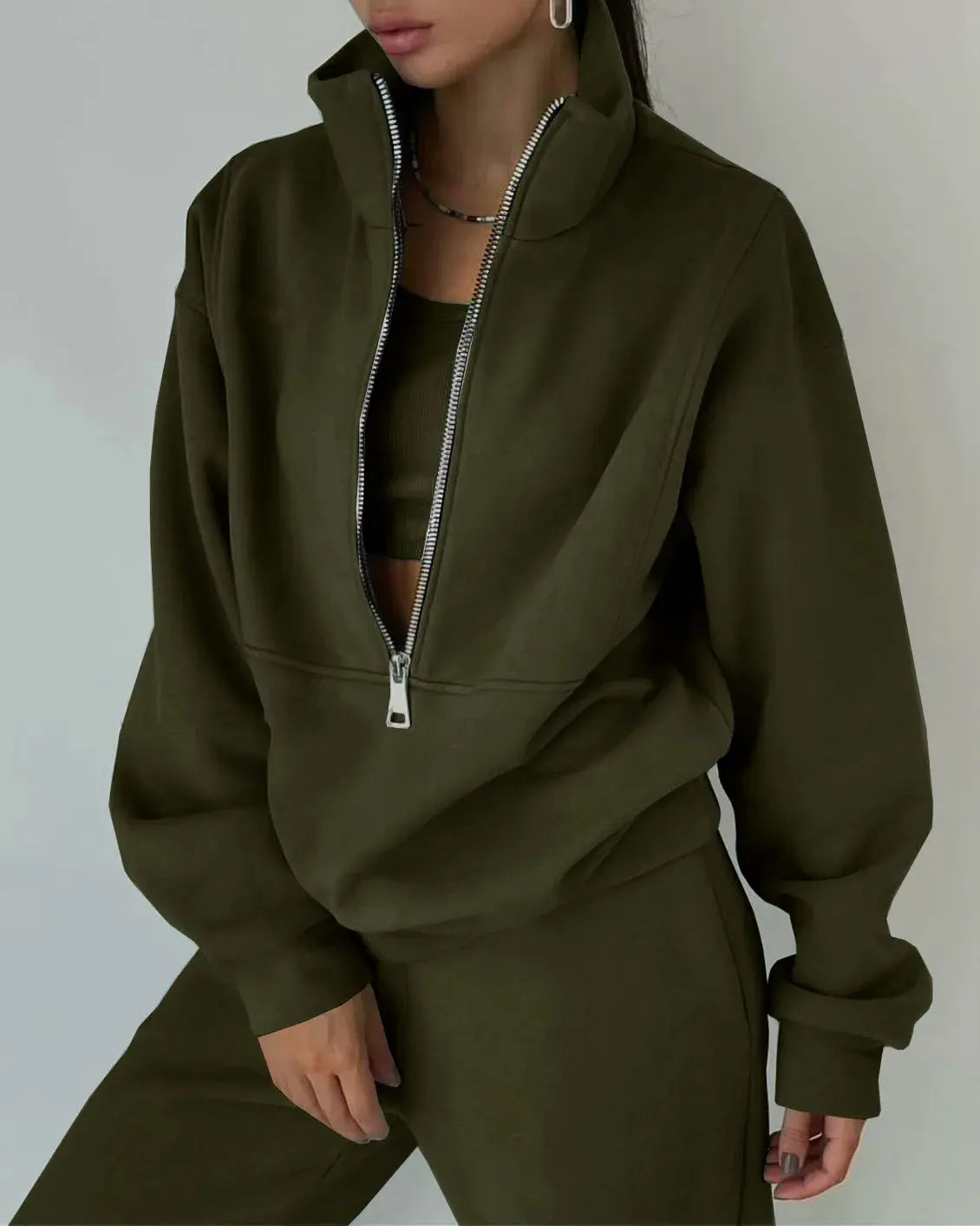 Tracksuit Set Stylish Autumn And Winter New Fashion Comfortable Warm Zipper Two-piece Sets For Sports Casual Women's Clothing ZITA LA BELLE ÉLITE