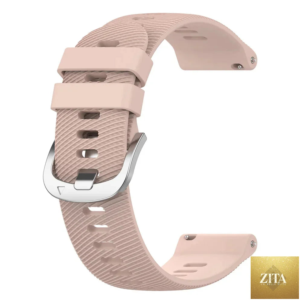 Coros silicone sport watch strap for Pace Series and APEX, flexible black band with textured surface, branded BandsCo Straps.